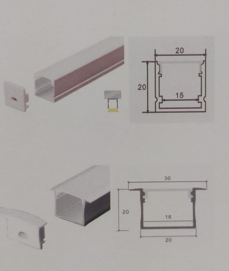 ALUMINIUM ANODISED LED PROFILE LIGHTS